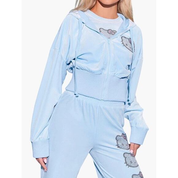 Hello Kitty x Forever 21 velveteen lounge set womens S - Picture 2 of 16